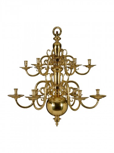 Large two-tiered Renaissance style chandelier