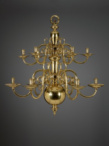 Large two-tiered Renaissance style chandelier - Lighting Style 
