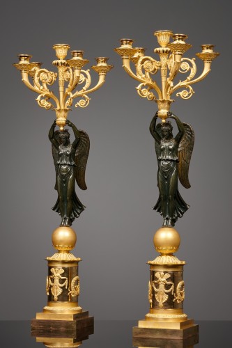 Pair of French Empire candelabra, ca. 1815 - Lighting Style Empire