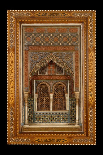 Paire de maquettes murales d'architecture espagnole de l'Alhambra, 1899 - Objets de Curiosité Style 