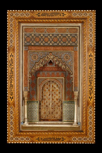 Objets de Curiosité  - Paire de maquettes murales d'architecture espagnole de l'Alhambra, 1899