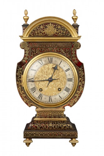 French Louis XIV tête de poupée mantel clock, circa 1700