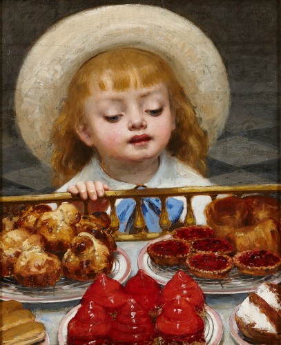 Victor Tortez (1843-1890), la jeune fille devant la patisserie