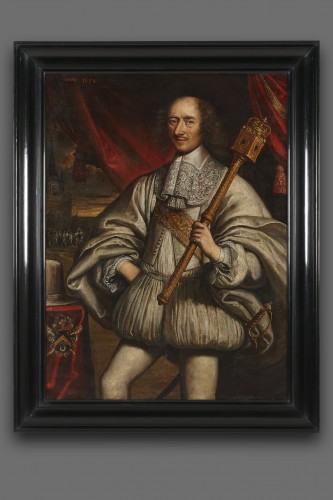 Ecole française, portrait du chambellan de Louis XIV - Céramiques, Porcelaines Style 