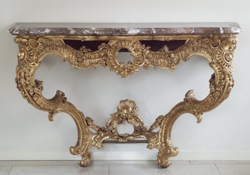 French Gilt-wood Louis XV Console Table - Furniture Style Louis XV