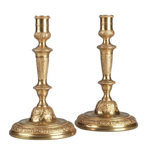 Pair of French Régence Candlesticks