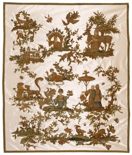 Broderie européenne en style chinois, XVIIe siècle