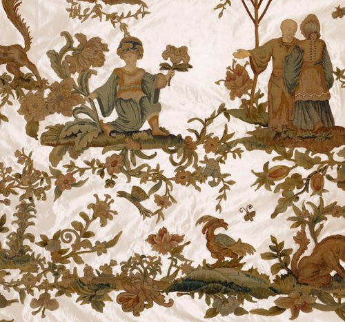 Tapestry & Carpet  - English Stumpwork Embroidery with Chinese Curio Motives