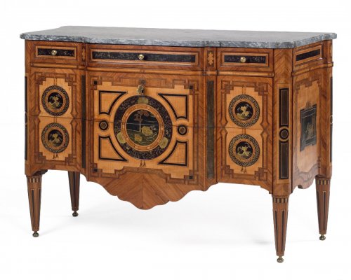Dutch Louis XVI Commode with Lacquered Panels