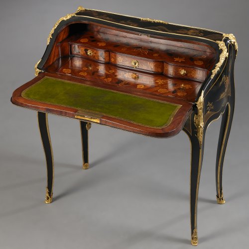 Furniture  - A Very Fine French Ormolu Mounted European Lacquered Bureau en Pente