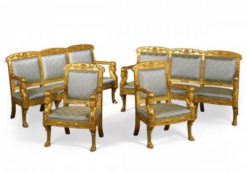 Filippo Pelagio Palagi (1775-1860) - Ensemble de deux Fauteuils et deux Canapés, d'époque Empire, Italie