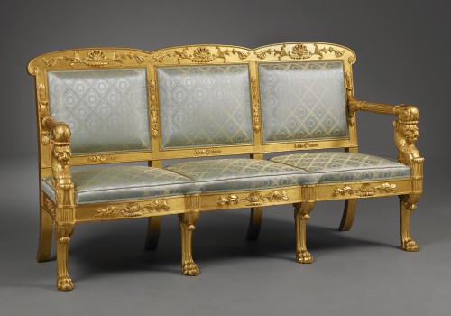 Filippo Pelagio Palagi (1775-1860) - Ensemble de deux Fauteuils et deux Canapés, d'époque Empire, Italie - Sièges Style 