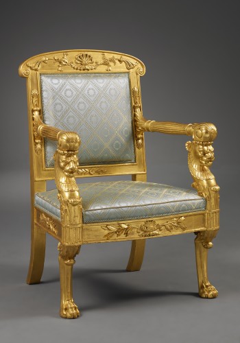 Sièges Canapé & Mobilier de Salon - Filippo Pelagio Palagi (1775-1860) - Ensemble de deux Fauteuils et deux Canapés, d'époque Empire, Italie