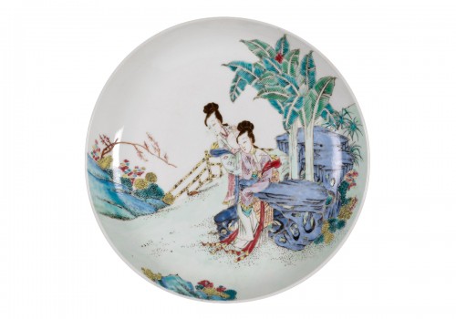 Chinese Famille Rose Plate, China JungCheng