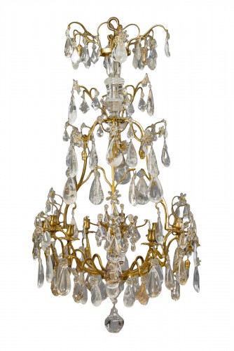 Lustre à Cage aux cristaux de roche d’époque Louis XV