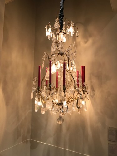 Lighting  - French Louis XV Lustre à Cage with Rock Crystal