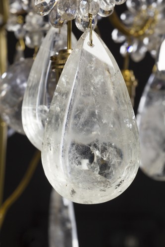 Un Lustre à Cage aux cristaux de roche d’époque Louis XV - Louis XV