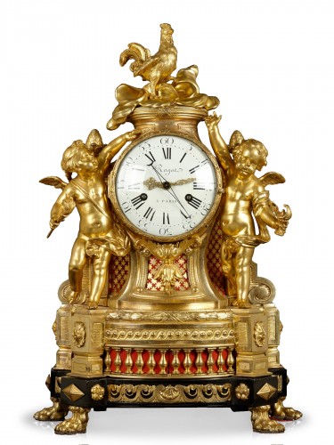 Pendule française avec boite à musique d’époque Louis XVI