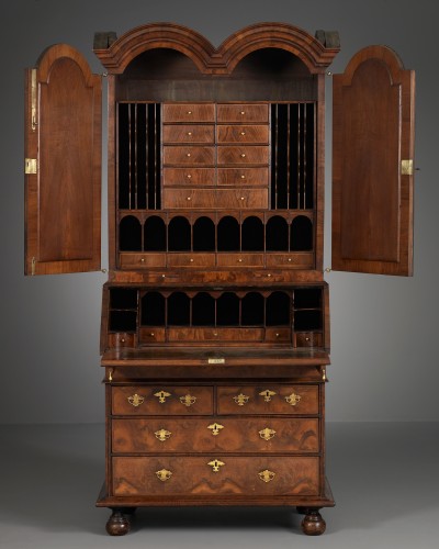 English Double-Domed Bureau Bookcase - Furniture Style Louis XIV