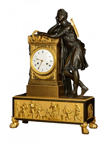 French Empire Mantel Clock depicting Orpheus