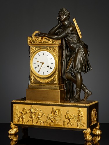French Empire Mantel Clock depicting Orpheus - Horology Style Empire