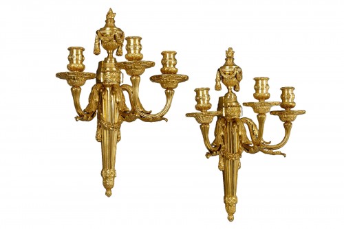 Pair of French Transition Wall Lights in the manner of Delafosse