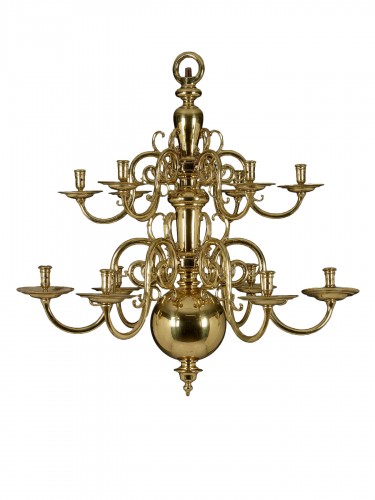 Large two-tiered Renaissance style chandelier