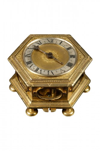 Horloge de table hexagonale polonaise d’époque Renaissance