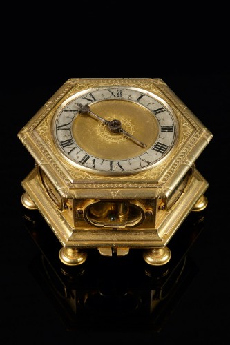 Horlogerie Pendule - Horloge de table hexagonale polonaise d’époque Renaissance