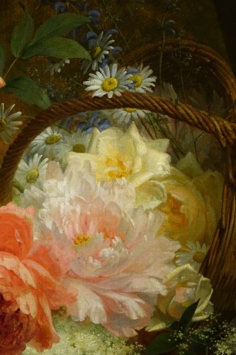 Napoléon III - Nature morte au panier de fleurs et arrosoir - Jules MEDARD, vers 1890