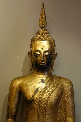 Très grand Bouddha Ratanakosin en bronze, Thaïlande 19e siècle - La Crédence