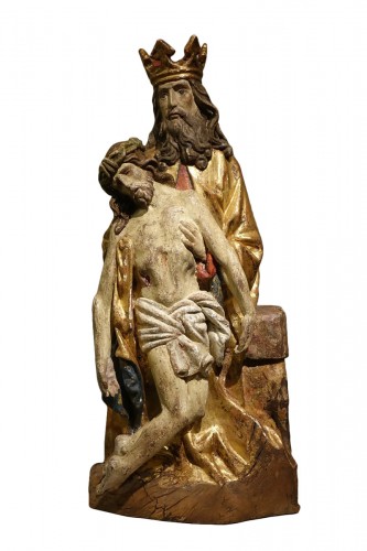 Trinité en bois sculpté et polychromé, Allemagne vers 1500