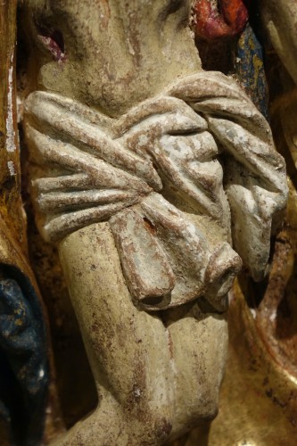 Holy Trinity in sculpted and polychrome wood, Germany, circa 1500 - Religious Antiques Style Renaissance