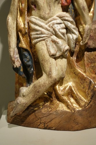 Trinité en bois sculpté et polychromé, Allemagne vers 1500 - La Crédence