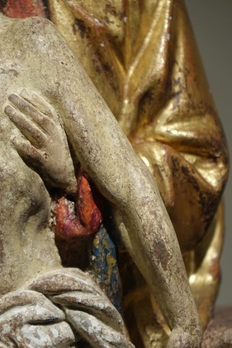 Trinité en bois sculpté et polychromé, Allemagne vers 1500 - Renaissance
