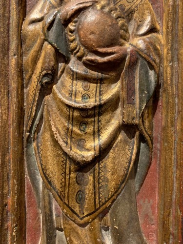 Triptyque sculpté en mi-relief, sud de la France fin 15e début 16e siècle - Renaissance