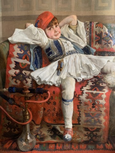 Jeune garçon habillé en evzone - Fernand Gaudfroy, 1908 - Tableaux et dessins Style Art nouveau