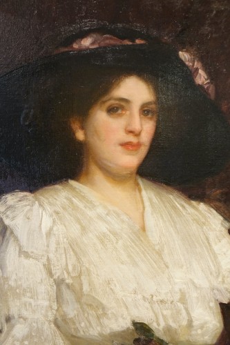 Paintings & Drawings  - Pair of portraits of elegant ladies - Harold SPEED, 1912