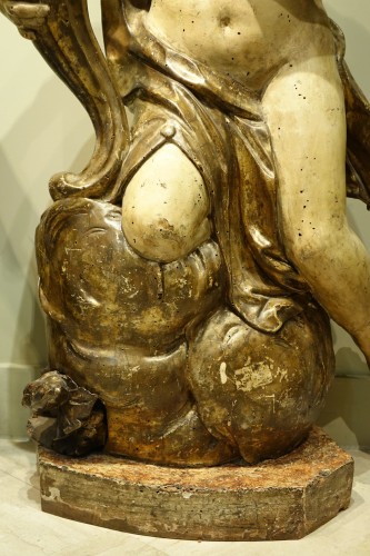 Paire de grandes statues baroques, Italie Gênes 17e siècle - Louis XIII
