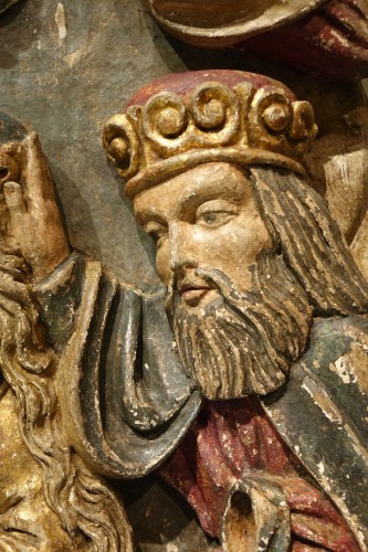 Antiquités - "Le Couronnement de la Vierge", Espagne vers 1500
