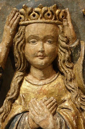Antiquités - "Le Couronnement de la Vierge", Espagne vers 1500