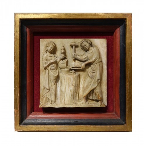 Haut relief en albâtre, Espagne 14e siècle