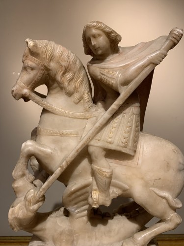 Saint George slaying the dragon, Flanders, 17th century - Sculpture Style Louis XIII