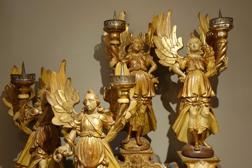 Quatre anges céroféraires, Provence ou Italie 17e siècle - Art sacré, objets religieux Style Louis XIV