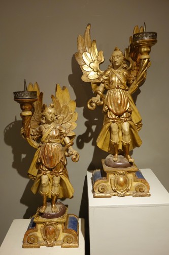 Quatre anges céroféraires, Provence ou Italie 17e siècle - La Crédence