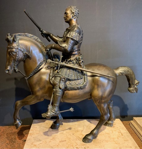 XIXe siècle - Paire de bronzes représentant des Condottiere Vénitiens, France ou Italie