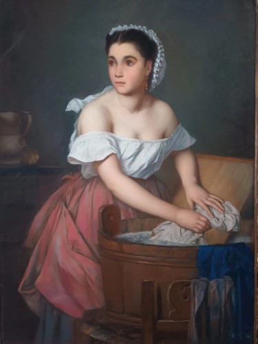Portrait of a Young Laundress -Thomas Couture (1815-1879)