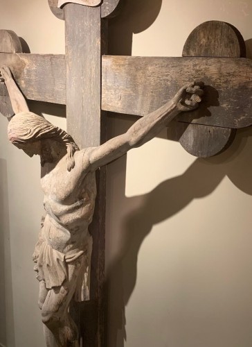 Art sacré, objets religieux  - Christ de très grandes dimensions, France 18e siècle