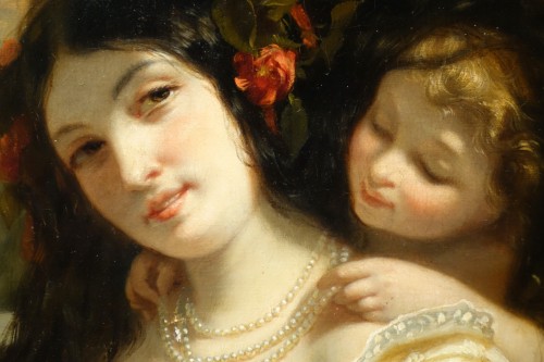 Tableaux et dessins  - Jeune femme au miroir - Ch. Louis Muller ( 1815-1892)