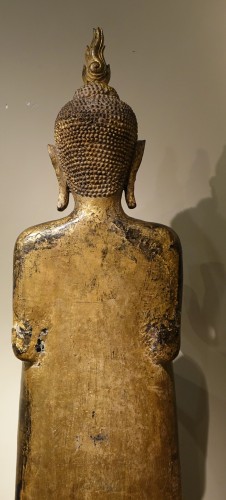 Large lacquered and gilt wood Buddha, Siam, 18th Century  - 